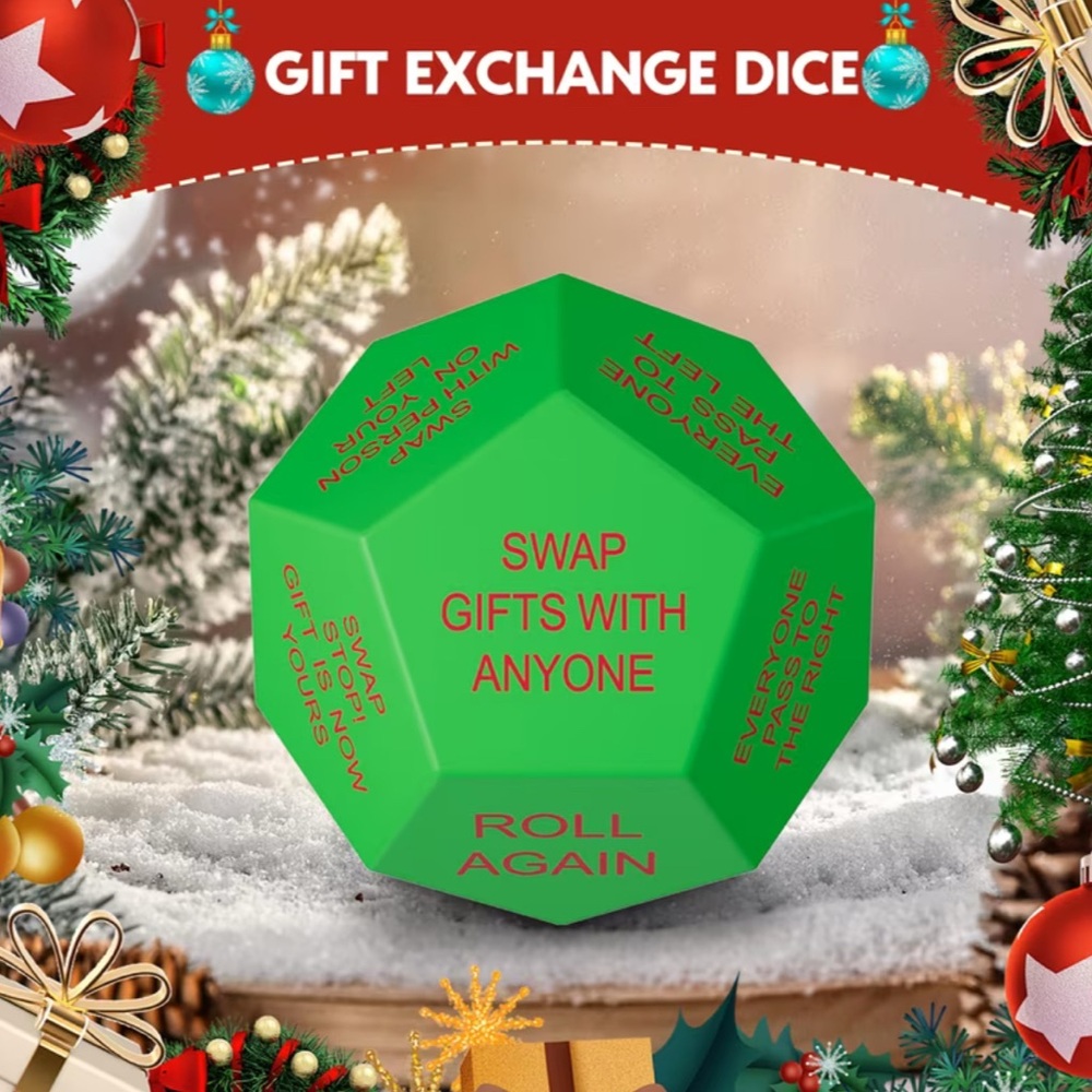 Gift Exchange 3” Dice Game Ball - Fun Christmas Gift Exchange Game